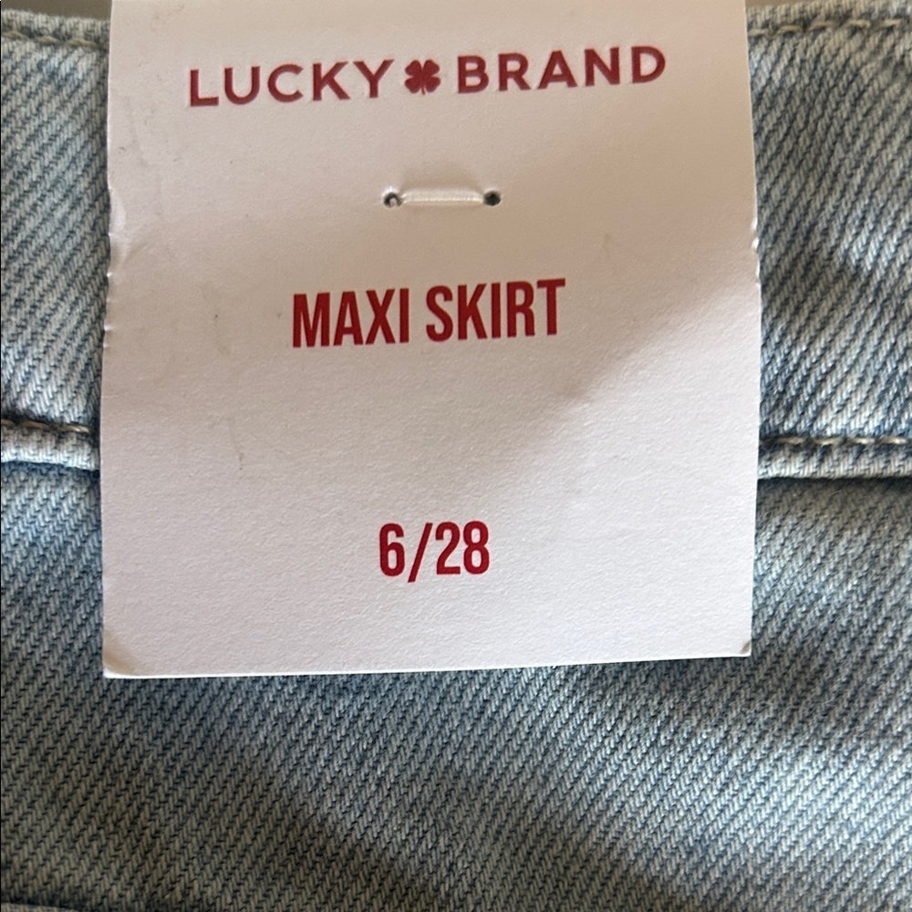 Lucky Brand Light Blue Denim Maxi Skirt NWT 100% cotton size 6/28 - Picture 7 of 7